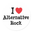 I love Alternative Rock heart custom personalised stickers
