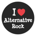 I love Alternative Rock heart custom personalised stickers