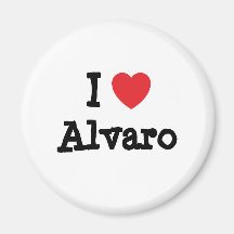 I love Alvaro heart custom personalised Refrigerator Magnet