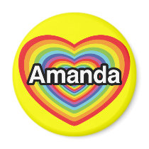 I love Amanda, rainbow heart