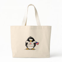 I Love America Penguin Canvas Bags