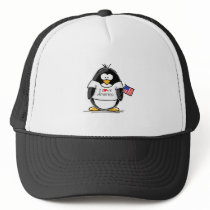 I Love America Penguin Trucker Hats