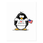 I Love America Penguin Post Cards