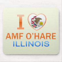 I Love AMF O'Hare, IL Mouse Pad