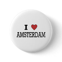 I Love Amsterdam Pinback Button