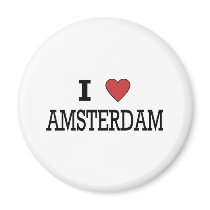 I Love Amsterdam Fridge Magnet