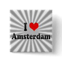 I Love Amsterdam, Netherlands Button