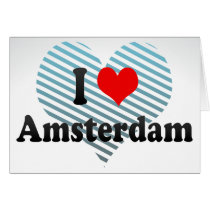 I Love Amsterdam, Netherlands Greeting Cards
