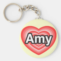 I love Amy. I love you Amy. Heart Key Chains