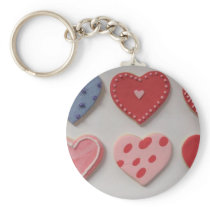 I Love and Heart Cookies Keychains