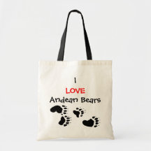 I LOVE ANDEAN BEARS CANVAS BAGS