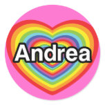 I love Andrea, rainbow heart stickers