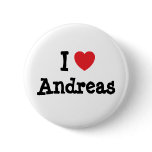 I love Andreas heart custom personalised buttons