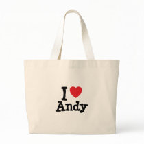I love Andy heart custom personalised Tote Bags