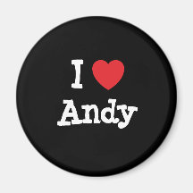 I love Andy heart custom personalised Refrigerator Magnets