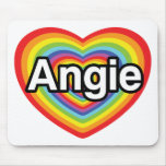 I love Angie, rainbow heart mousepads