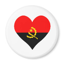 I Love Angola Heart Fridge Magnets