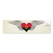 I Love Angola -wings Bumper Stickers