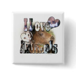 I Love Animals buttons