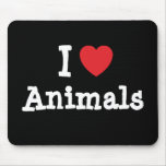 I love Animals heart custom personalised mousepads
