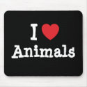 I love Animals heart custom personalized mousepads