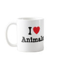I love Animals heart custom personalized mugs
