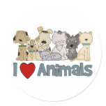 I Love Animals stickers