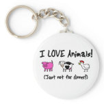 I Love Animals Vegetarian Keychains