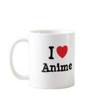 I love Anime heart custom personalised Coffee Mug