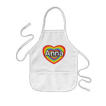 I love Anna, rainbow heart Aprons