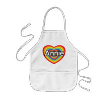 I love Annie, rainbow heart Apron