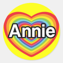 I love Annie, rainbow heart Stickers