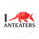 I Love Anteaters Stickers