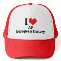 I Love AP European History Mesh Hats