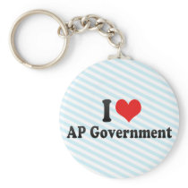 I Love AP Government Keychain