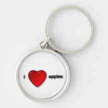 I love apples key chains