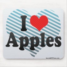 I Love Apples Mouse Pads