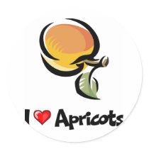 I Love Apricots Round Stickers