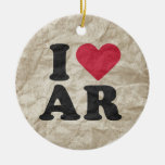 I LOVE AR CHRISTMAS ORNAMENT