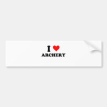 I Love Archery Bumper Sticker