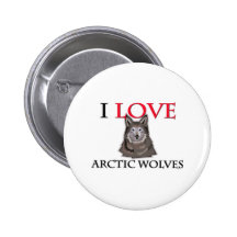 I Love Arctic Wolves Pin
