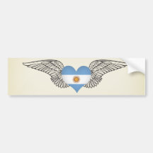I Love Argentina -wings Bumper Stickers