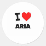 I Love Aria Round Sticker