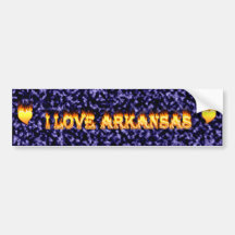 I love arkansas fire and flames bumper stickers