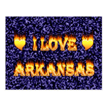 I love arkansas fire and flames postcard