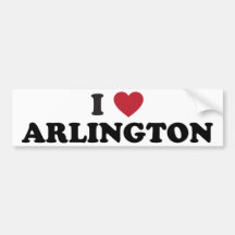 I Love Arlington Texas Bumper Sticker