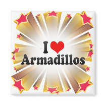 I Love Armadillos Magnets