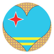I Love Aruba Round Stickers