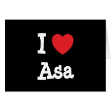 I love Asa heart custom personalised Cards