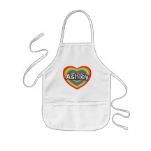 I love Ashley. I love you Ashley. Heart Apron